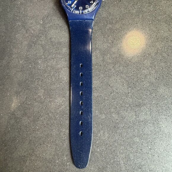 Swatch Watch Just Blue GN715 Blue Sparkling 34mm 2001 Glitter Y2K main image 2